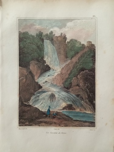 Incisione acciaio cascata - incisione, di