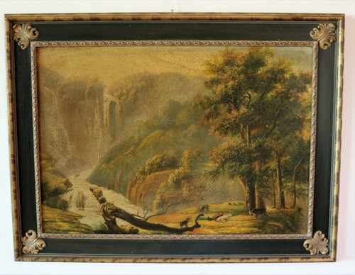 Dipinto paesaggio con cascata - "paesaggio,