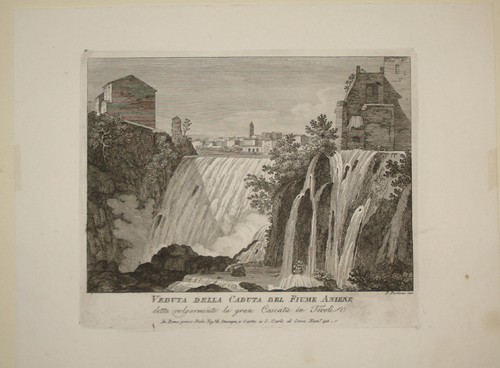 Stampa antica gran cascata - antica, "gran