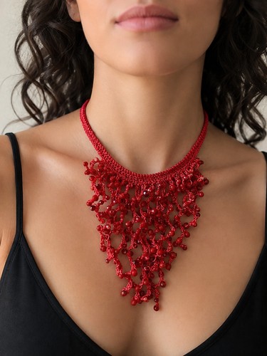 Collier collana cascata - cascata, fatta