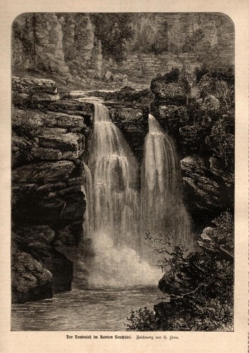 Stampa antica cascata saut - stampa,