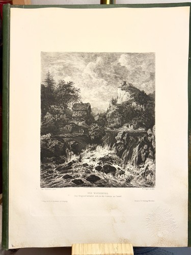 Cascata 1885 incisione - incisione, su