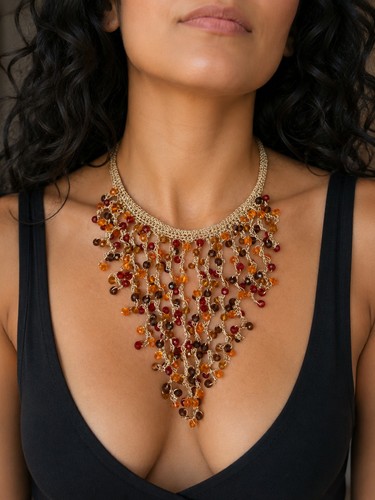 Collier collana cascata fatta - cascata,
