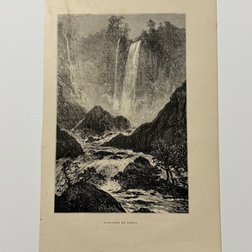 Stampa antica cascata delle - stampa,